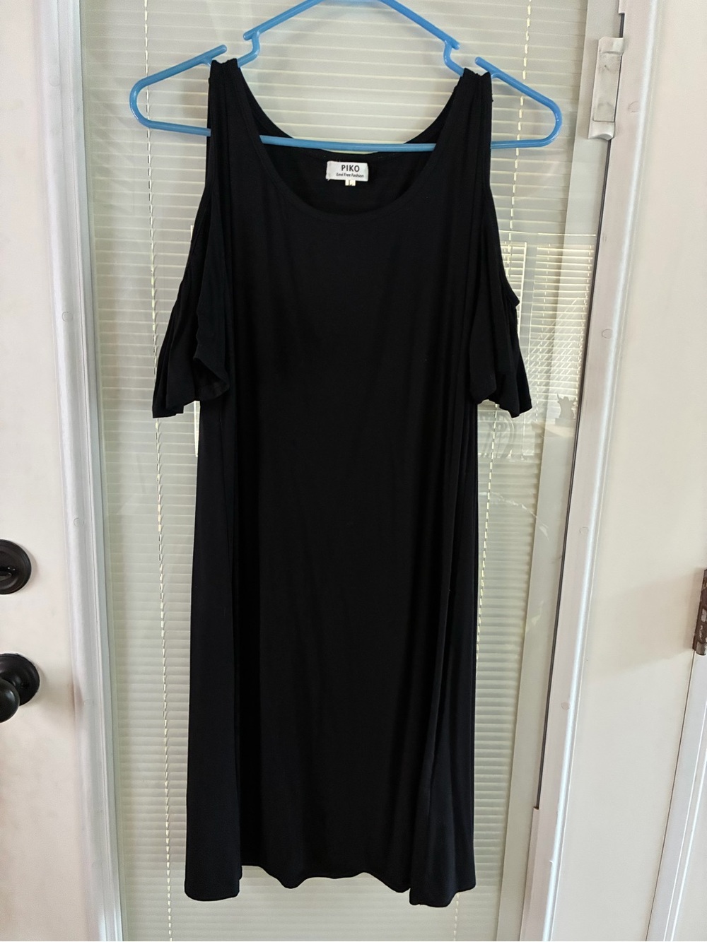 Piko 1988 Black Cold-Shoulder Mini Dress